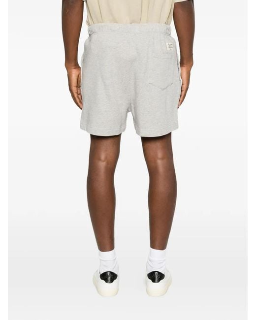Merz B. Schwanen White Drawstring Logo-Patch Shorts for men
