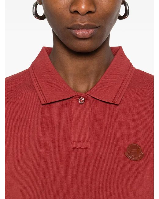 Polo À Patch Logo Moncler en coloris Red