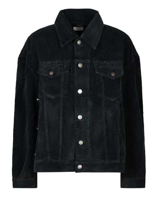 Haikure Black Corduroy Button Jacket