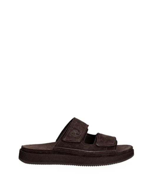 Timberland White Touch-Strap Suede Slides for men