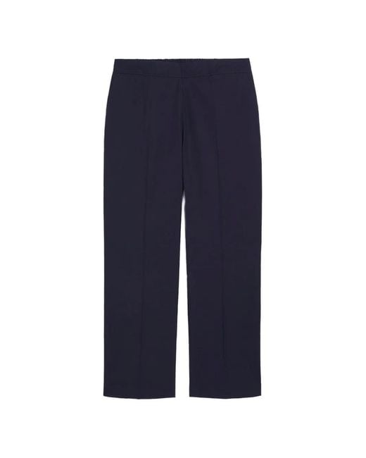 Momoní Blue Vejo Poplin Straight-Leg Trousers