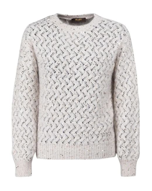 Moorer Gray Cerami-Zlx Sequin-Embellished Sweater