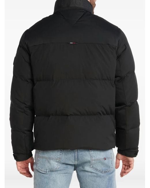 Tommy Hilfiger Black Logo-Embellishment Padded Jacket for men