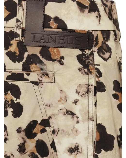Laneus White Leopard-Print Trousers