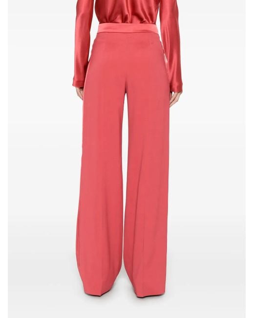 Alberta Ferretti Red Straight-Leg Trousers
