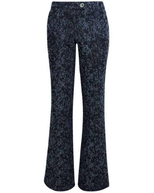 DI PETSA Blue Frayed Wide-leg Jeans