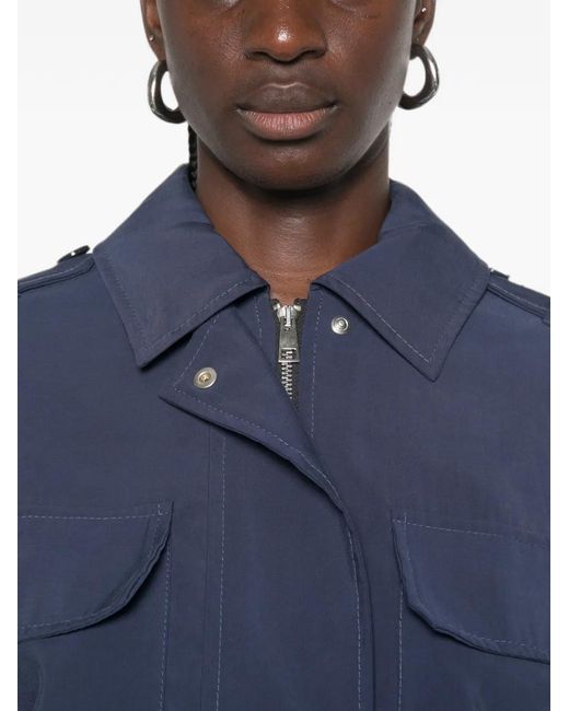 ViCOLO Blue Elasticated-Hem Jacket