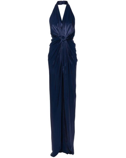 Costarellos Blue Colette Georgette Gown