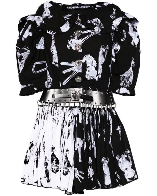Chopova Lowena Black Harpsichord Cotton Dress