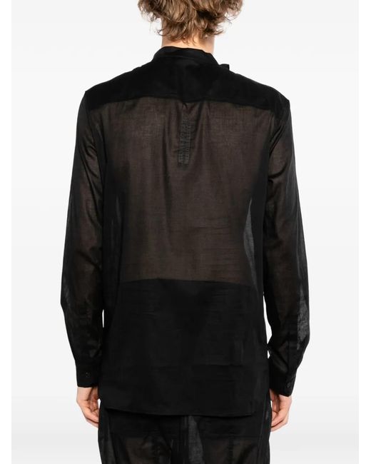 Rick Owens Black High Neck Island Shirt for men
