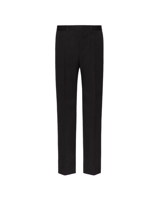 Valentino Garavani Black Pressed-Crease Tailored Trousers for men