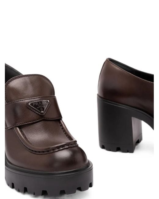 Prada Brown Loafer Mit Dicker Sohle