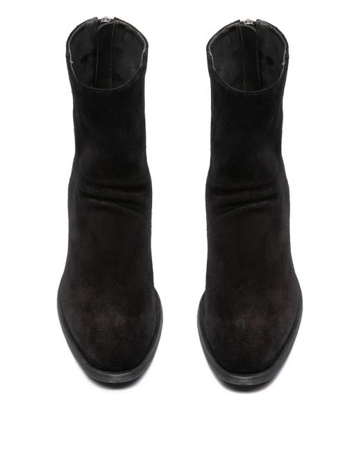 Officine Creative Black Sydne Zip Suede Boots