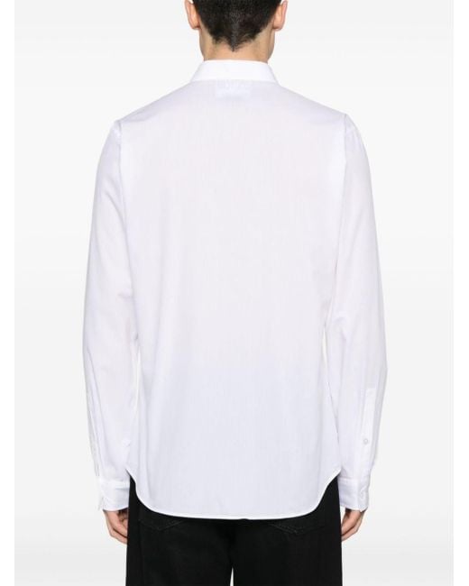 Versace White Logo-appliqué Poplin Shirt for men