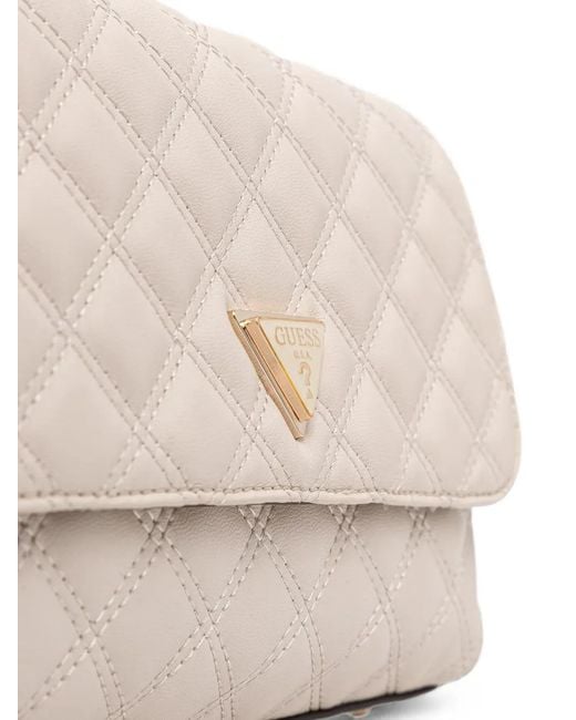 Guess Natural Giully Quilted Cross Body Bag