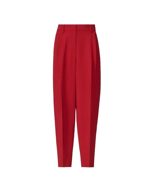 Fabiana Filippi Red Pleated Pressed-Crease Trousers