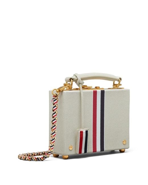 Thom Browne White Pebble-Grain Mini Bag