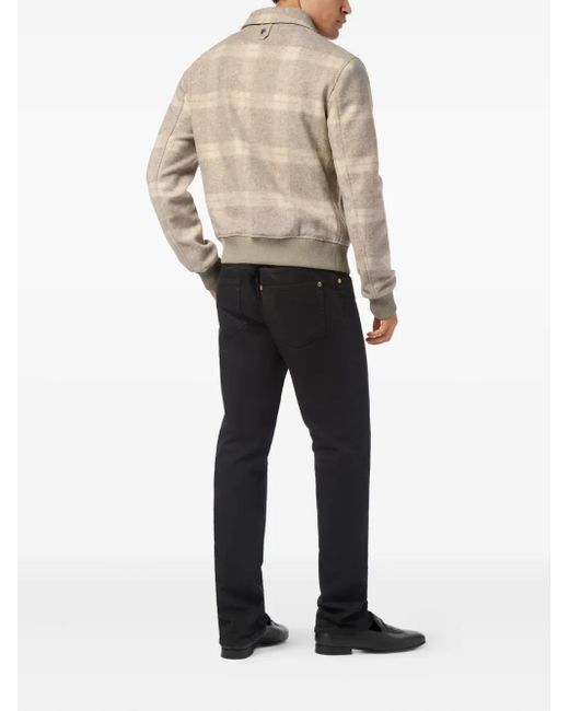 Billionaire Natural Check-Crest Bomber Jacket for men