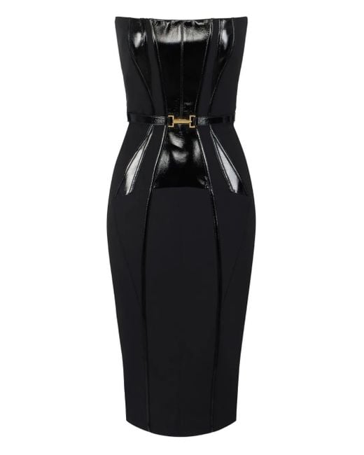 Vestido estilo corsé con cinturón Elisabetta Franchi de color Black