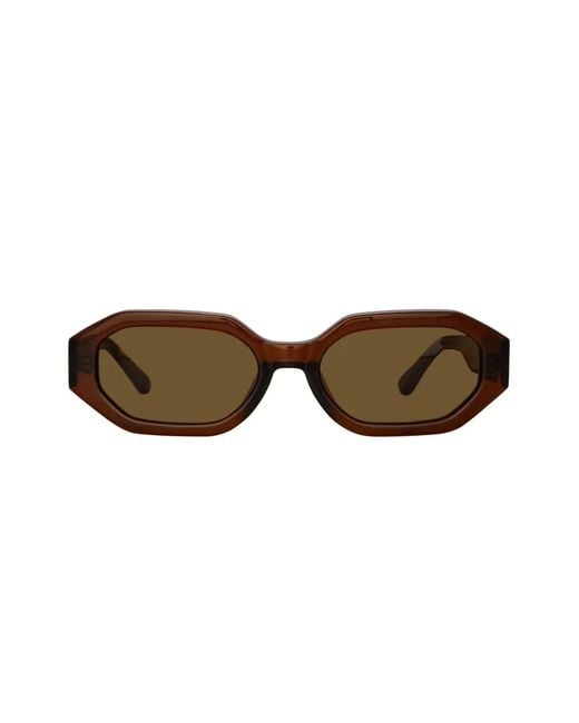Linda Farrow Brown X The Attico Irene Geometric-Frame Sunglasses