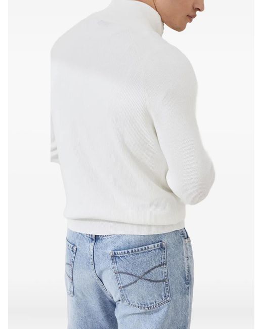 Brunello Cucinelli Katoenen Trui in het White voor heren