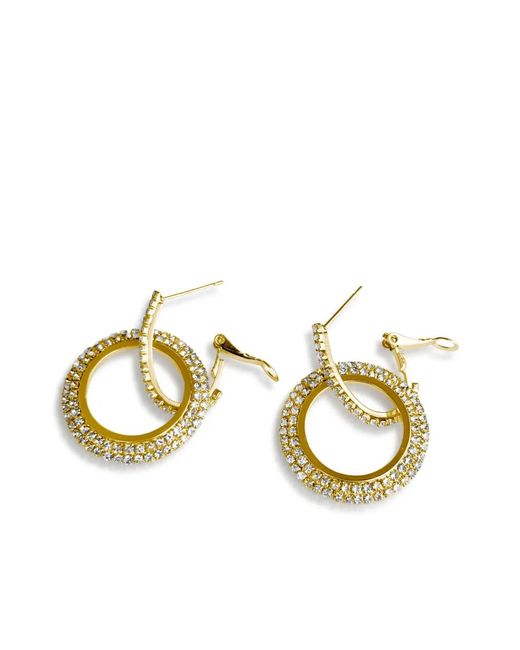 Hzmer Jewelry Metallic Rhinestone-Embellished Earrings