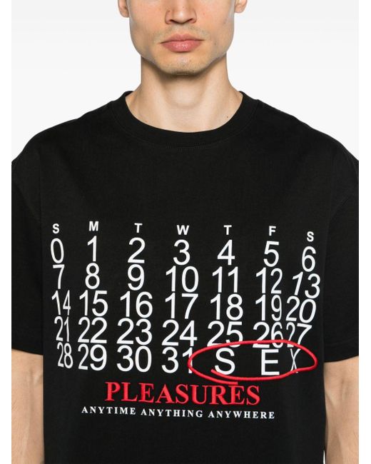 Pleasures T-Shirt mit Kalender-Print in Black für Herren