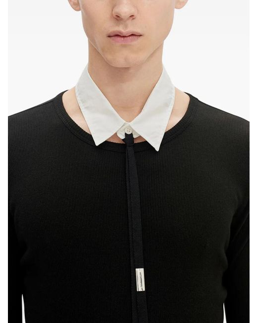 Ann Demeulemeester Black Poplin Cotton Collar for men