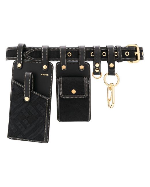 Fendi Leather Multi-pockets Belt in 