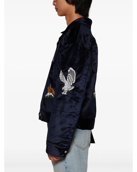 Rhude Blue Woodland Hills Jacket for men