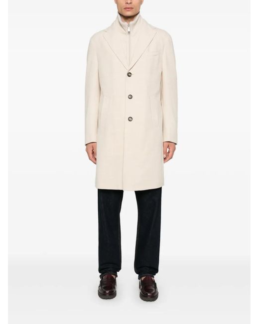 Eleventy Natural Single-Breasted Coat for men