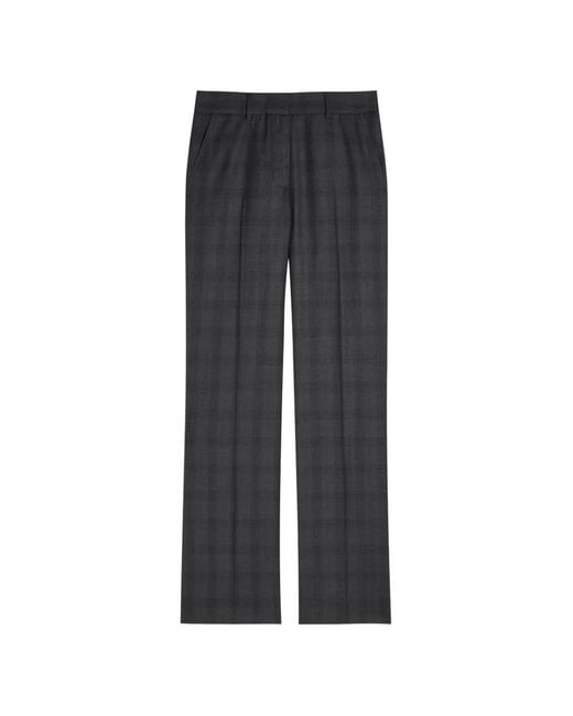 Blazé Milano Gray Check-Pattern Pressed-Crease Trousers