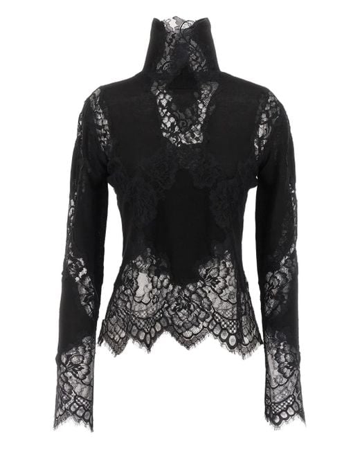 Blusa de encaje Ermanno Scervino de color Black