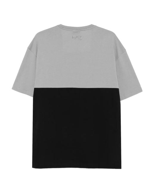 EA7 Gray Colour-Block T-Shirt for men