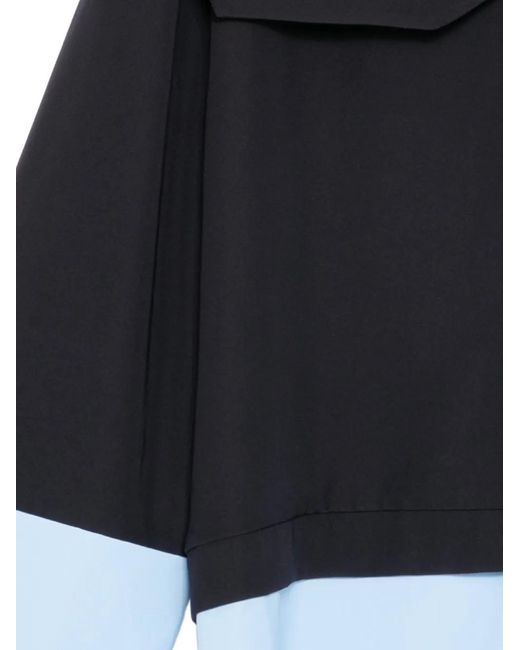 Enfold Black Double-Cuff Blouse