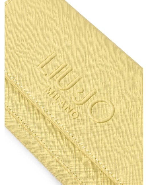 Liu Jo Yellow Mini Logo-Embossed Chain Wallet
