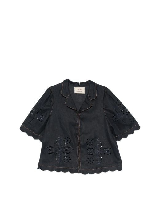 Vita Kin Blue Balthazar Broderie-Anglaise Blouse