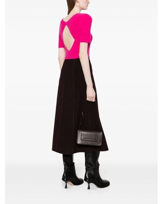 Lisa Yang Pink Josefina Cut-Out Cashmere Top