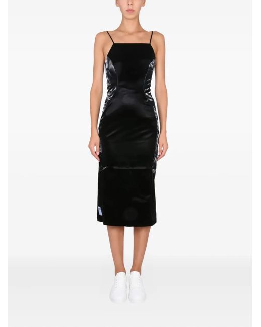 McQ Alexander McQueen Black Square-Neck Midi Dress