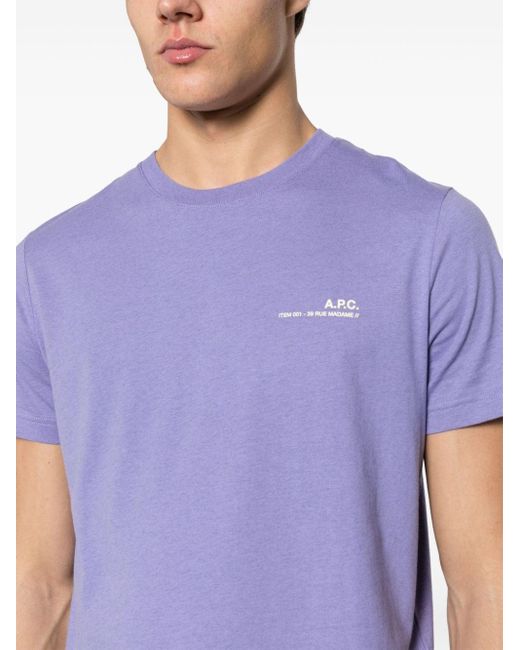 A.P.C. Purple Item Cotton T-shirt for men