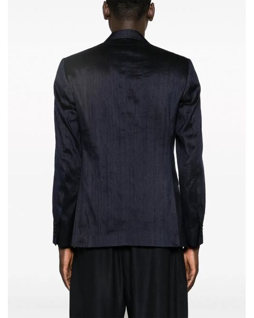 Lardini Blue Single-Breasted Silk Blazer for men