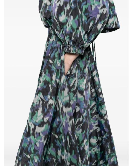 Amsale Blue Printed Dress