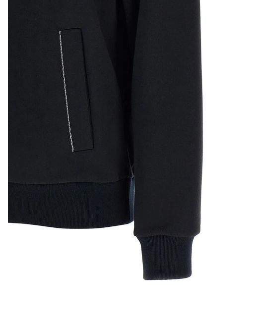 Peserico Black Ribbed Zip-Up Sweatshirt