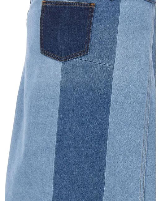Coperni Blue Patchwork Denim Skirt