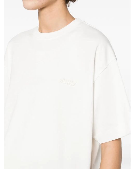 Autry White Logo-Patch T-Shirt
