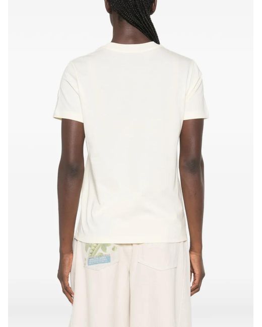 Moncler White Logo-Patch T-Shirt