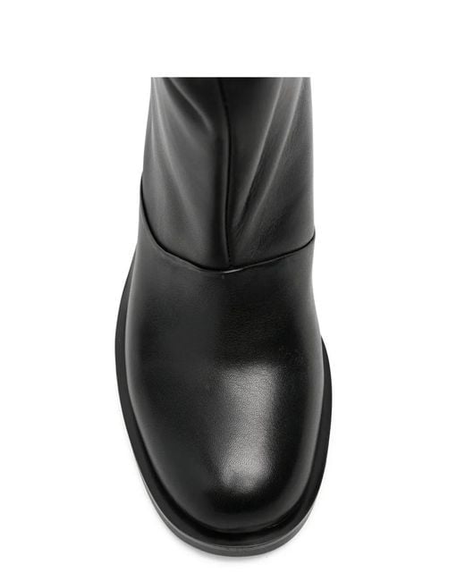 ADRIANNA FERETTI Black Round-Toe Knee-High Boots
