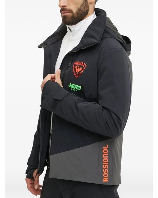 Rossignol Black Hero Logo-Detail Zip-Fastening Ski Jacket for men