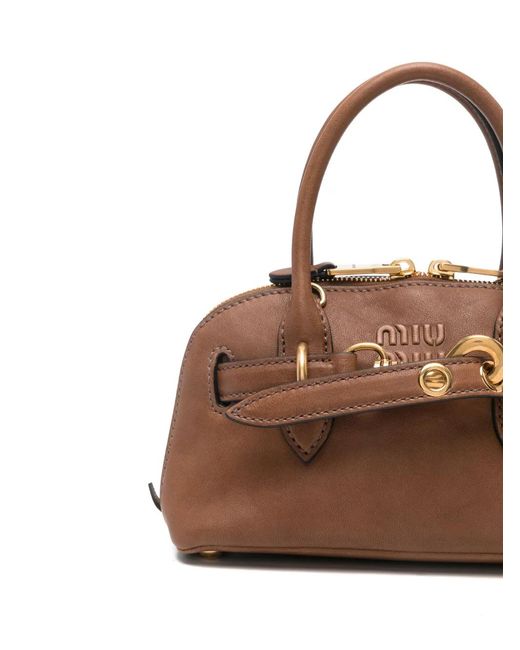 Miu Miu Brown Aventure Mini Nappa Leather Bag