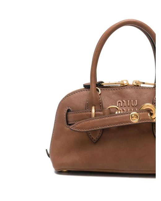 Miu Miu Brown Mini Adventure Tote Bag